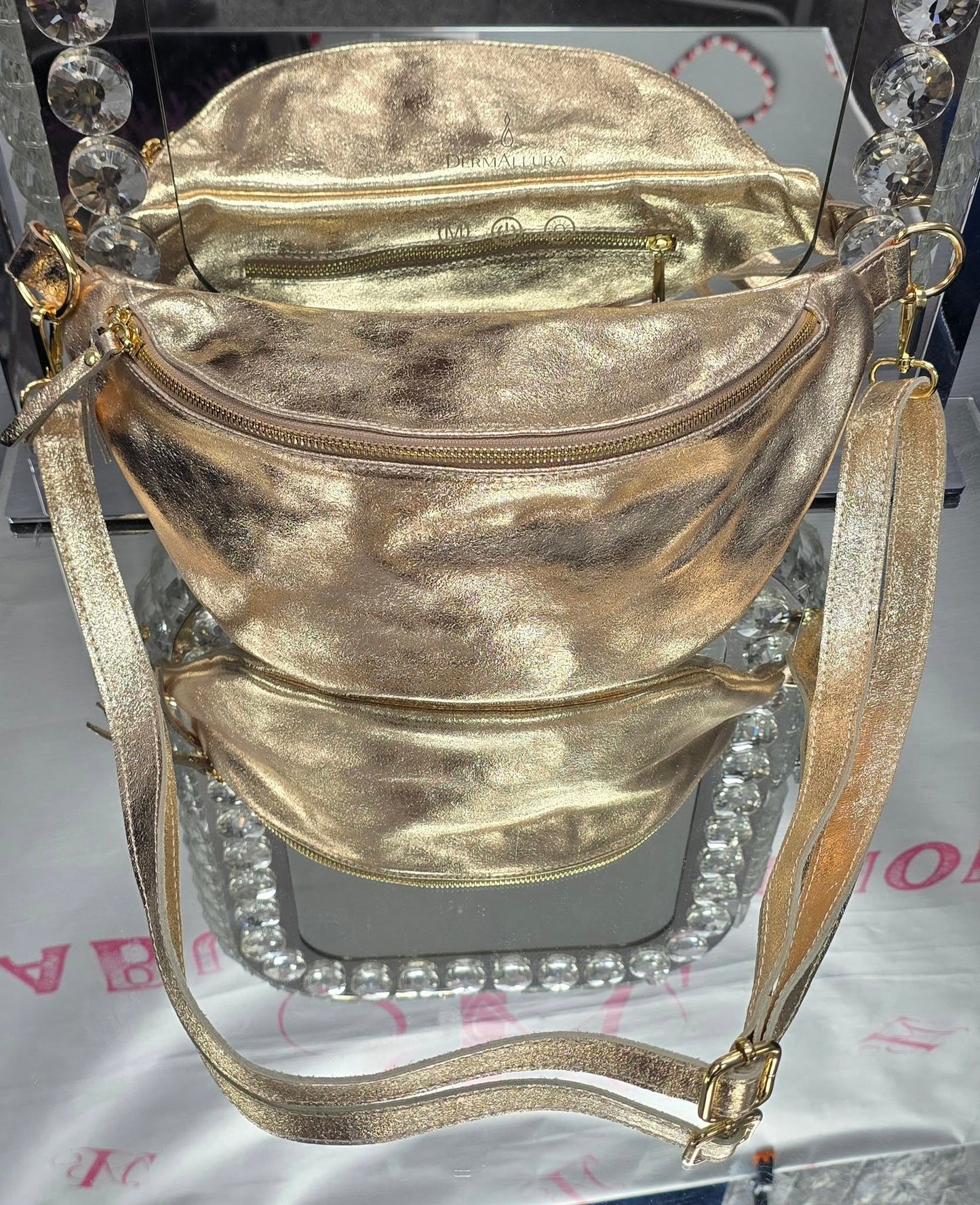 Metallic Gold Leather Crossbody