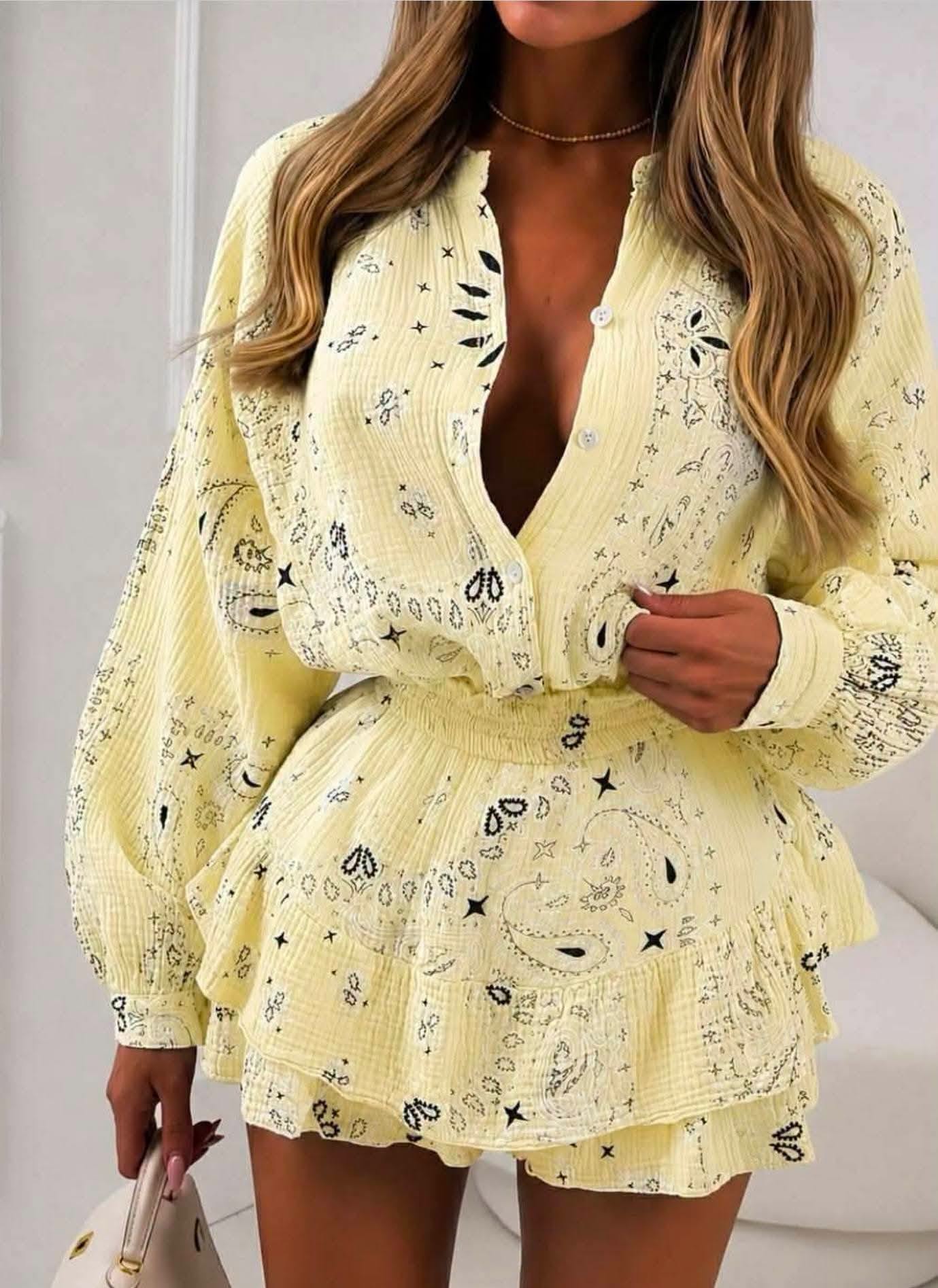 Yellow Bandana Print Set