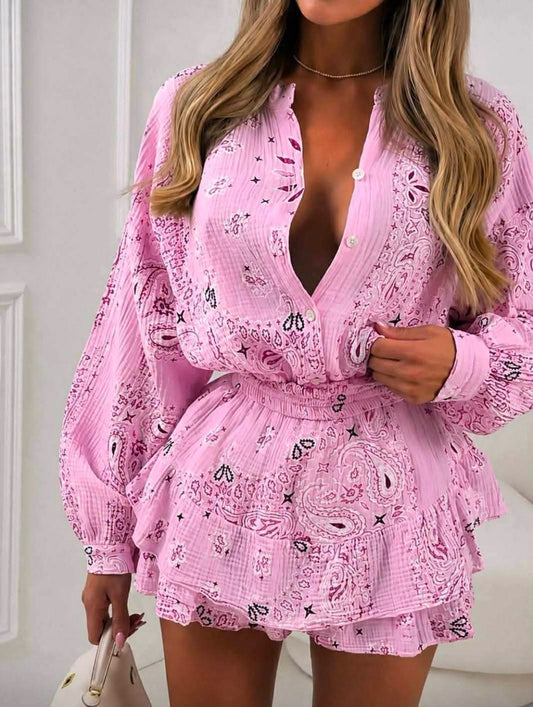 Pink Bandana Print Set