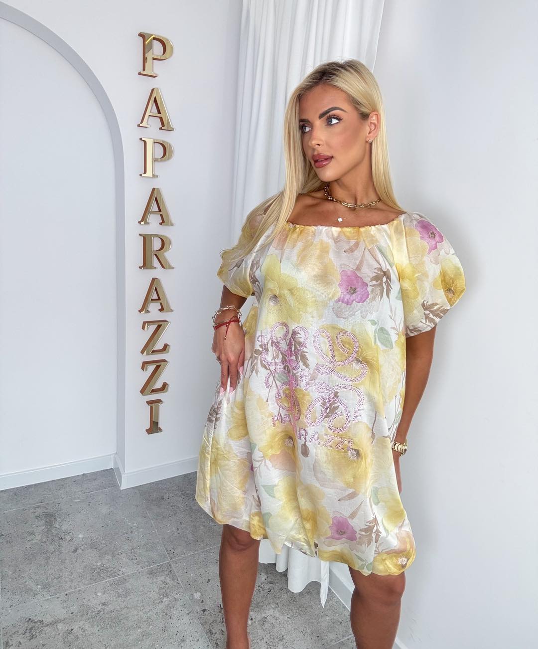 Paparazzi Fashion Yellow Floral Dress