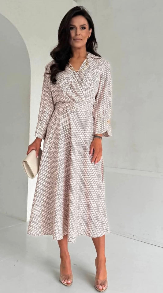 Elegant Formal Dress Beige